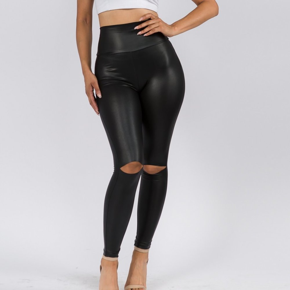 5 Besties Faux Leather Leggings
